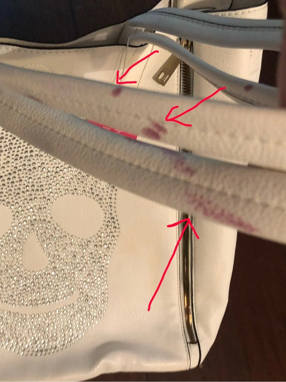 NWT Kimberley Model White Crystal Skull Tote & Crossbody Set Shoreditch - AS IS